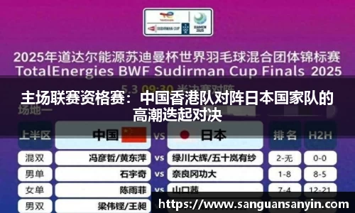 主场联赛资格赛：中国香港队对阵日本国家队的高潮迭起对决